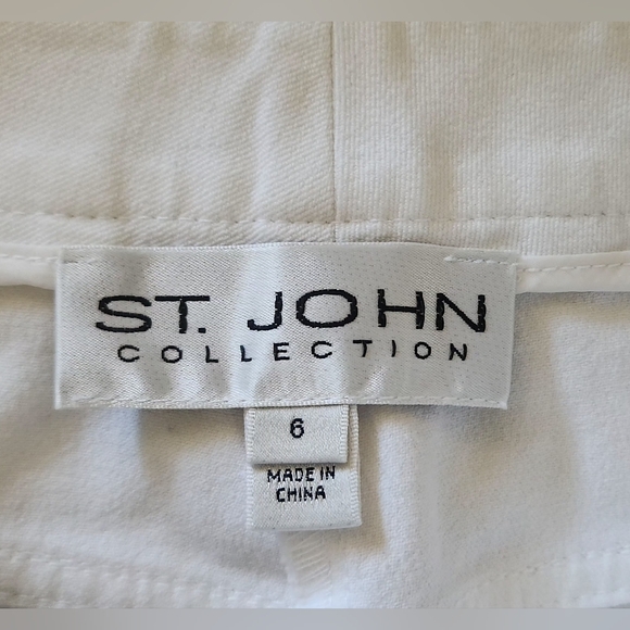 St. John Collection Women's Straight High-rise White Jeans Size 6 - Picture 3 of 14